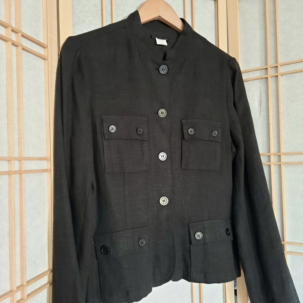 Anthropologie Y2K Linen Utility Jacket Size 10